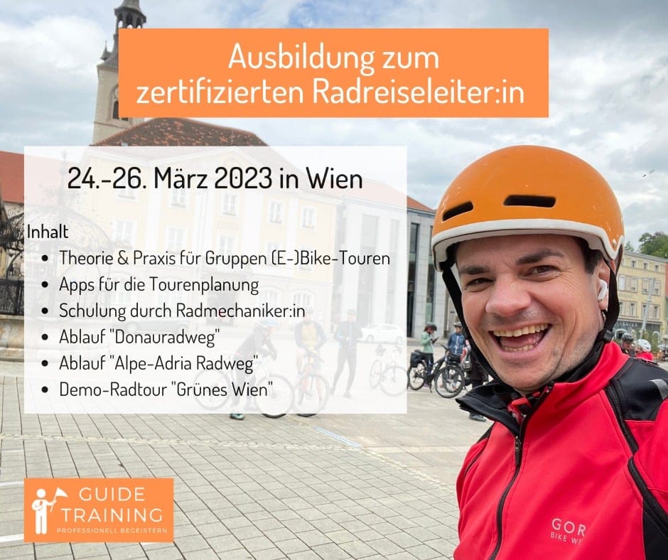 Training to become a certified bike tour guide